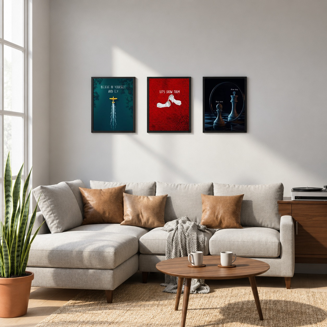believe in yourself - Set of 3 Framed Prints
