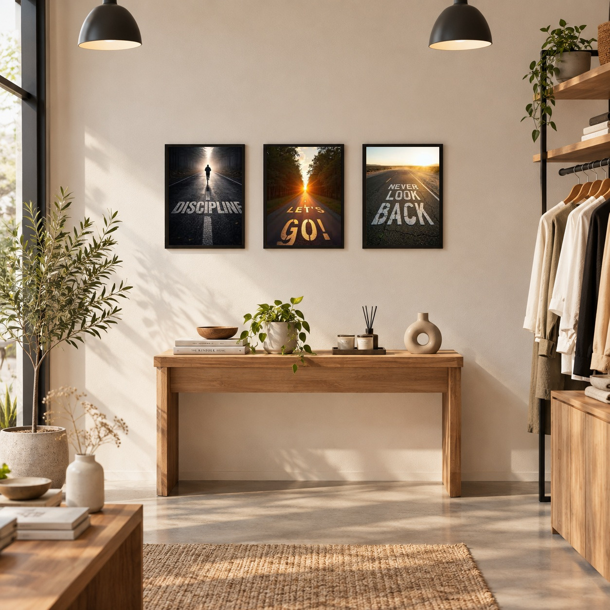 ThePrintSmith Store Road Framed Wall Art - Set of 3 Posters for Living Room, Bedroom and Office Decor, A4 Size 21 x 30 cm (8.3 x 11.7 inch), 300 GSM Matte, Ready to Hang view 2