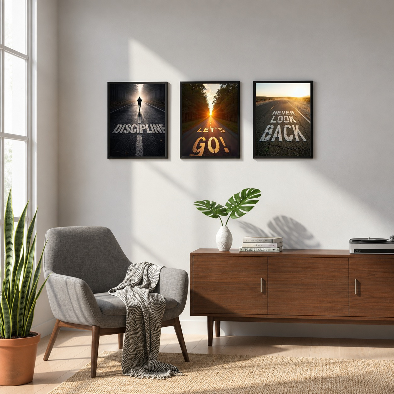 ThePrintSmith Store Road Framed Wall Art - Set of 3 Posters for Living Room, Bedroom and Office Decor, A4 Size 21 x 30 cm (8.3 x 11.7 inch), 300 GSM Matte, Ready to Hang view 3