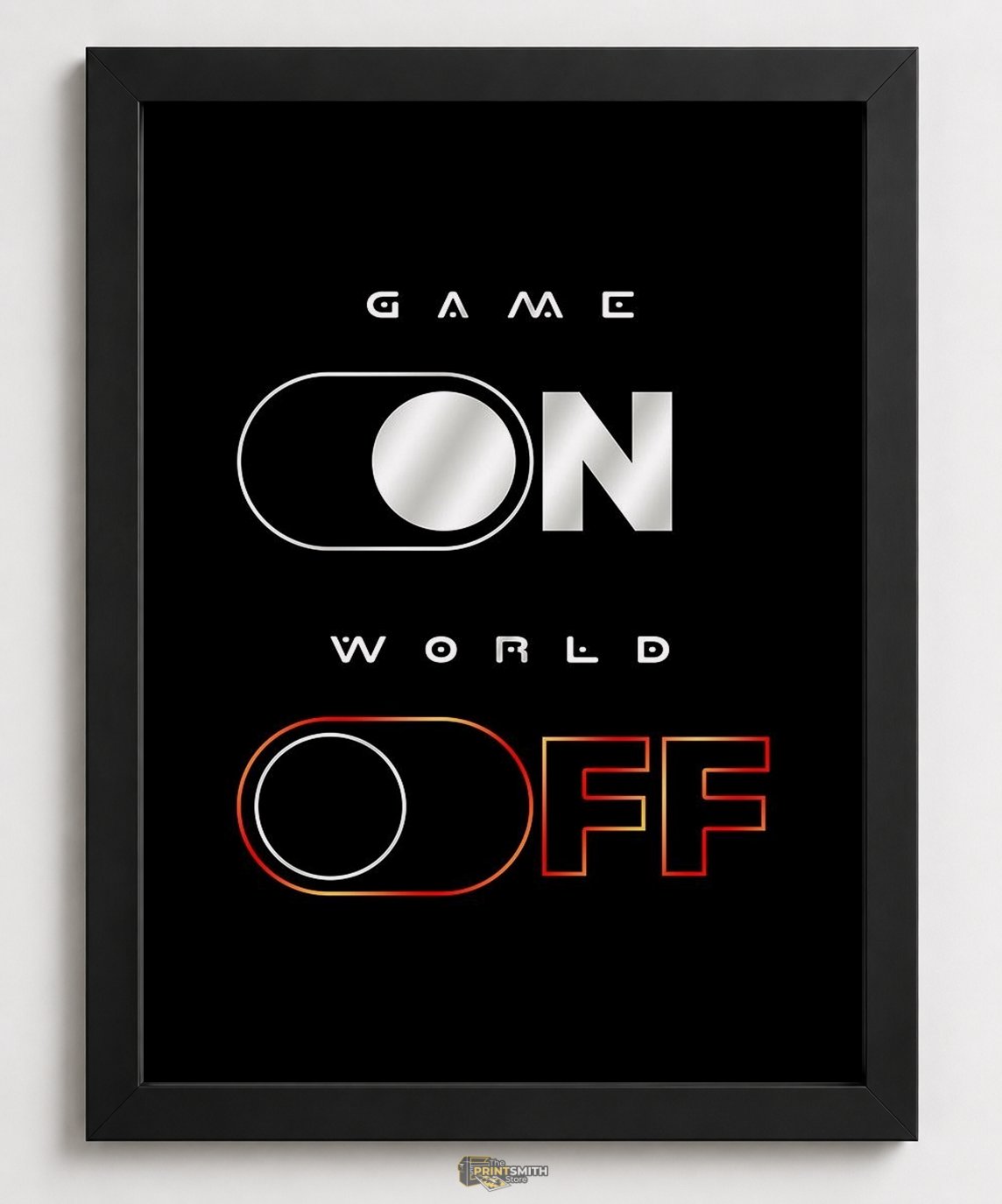 Game On World Off Frame — Framed Print view 1