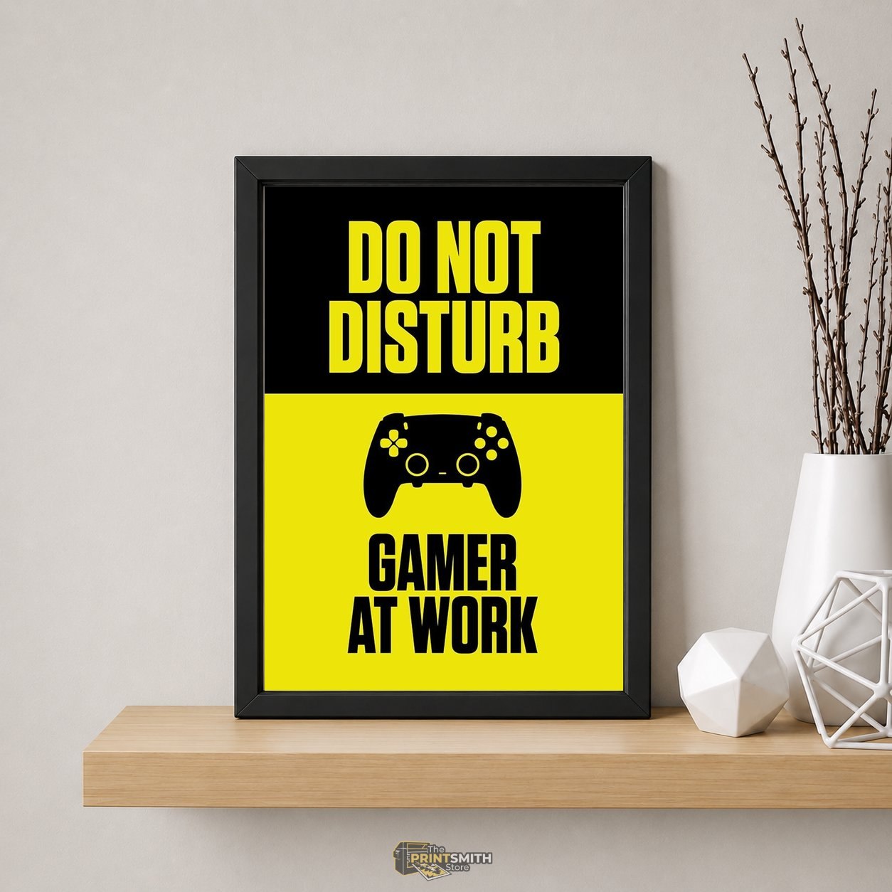 Do Not Disturb Gamer At Work Frame — Framed Print