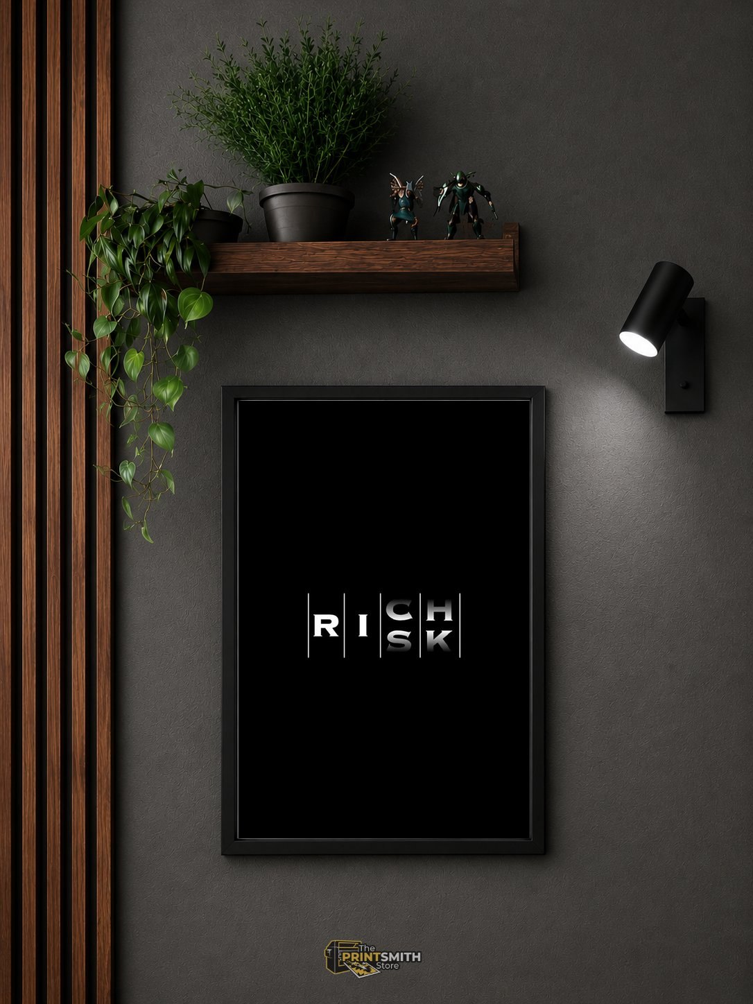 Rich Risk Typography Frame — Framed Print view 1
