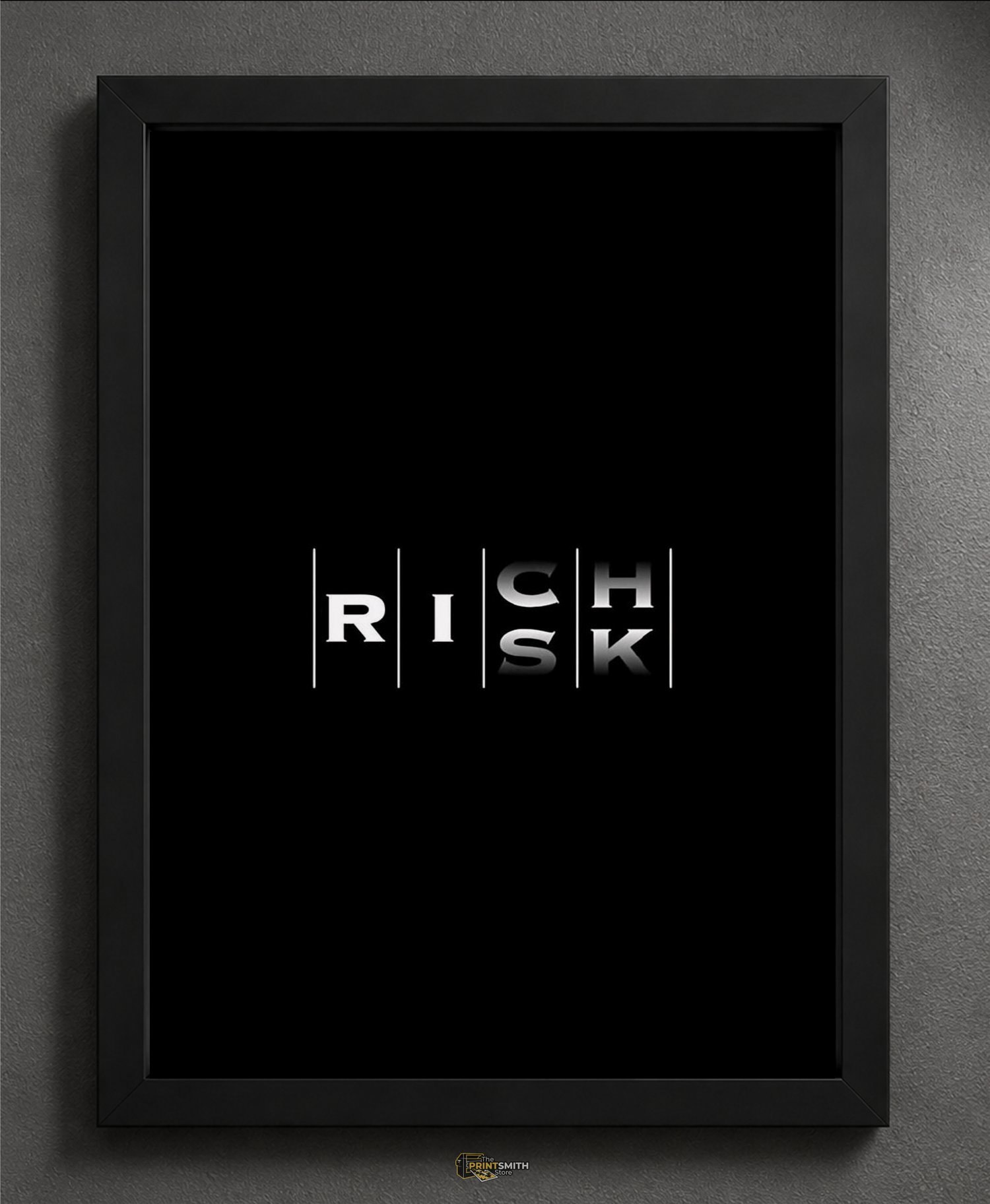 Rich Risk Typography Frame — Framed Print view 5