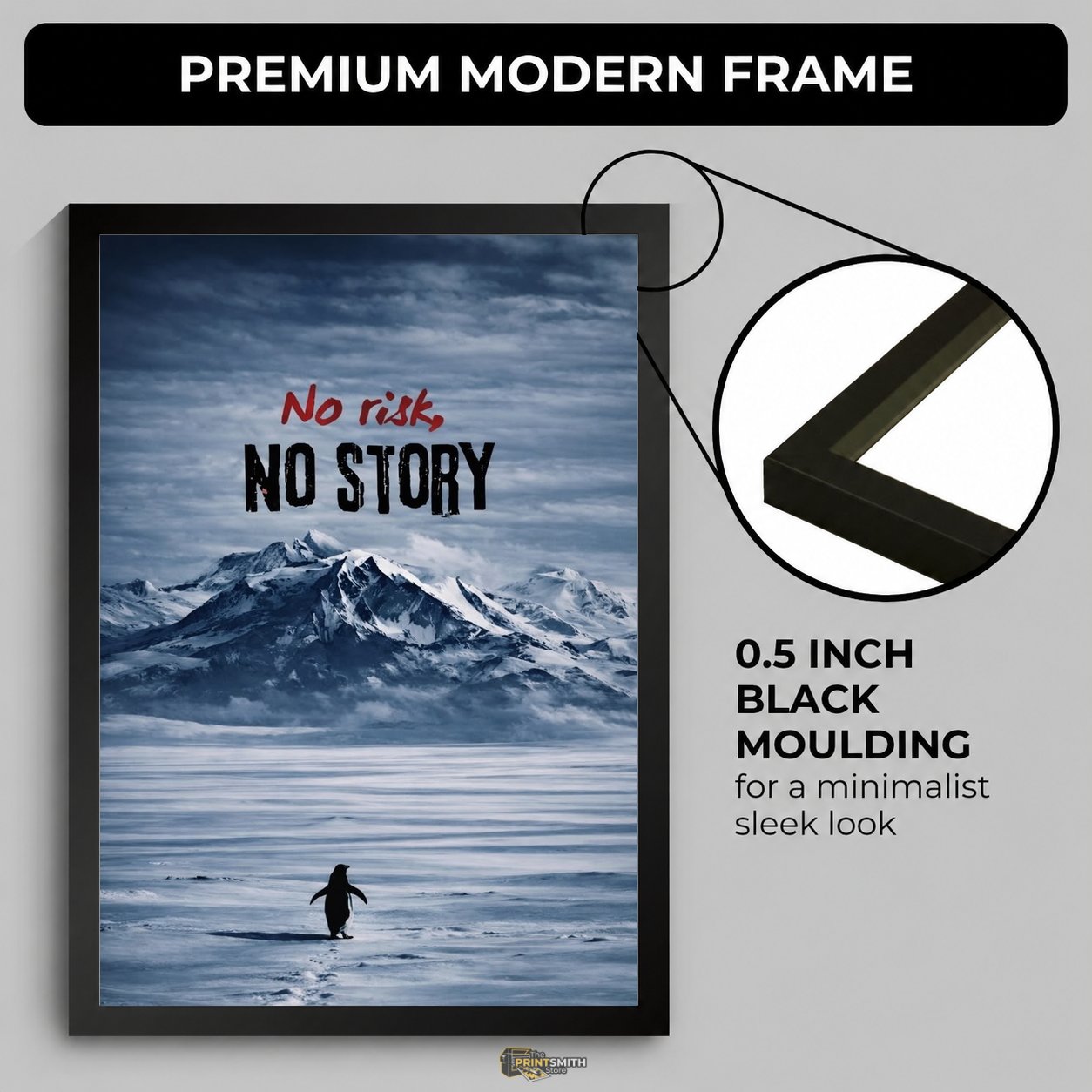 No Risk No Story Frame — Framed Print