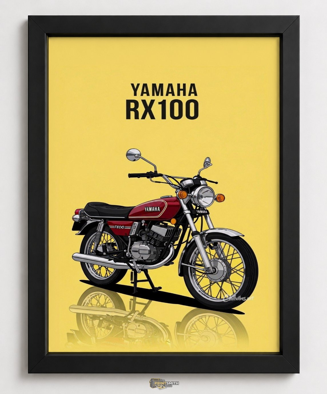 Vintage Yamaha Rx100 Bike Art — Framed Print view 1