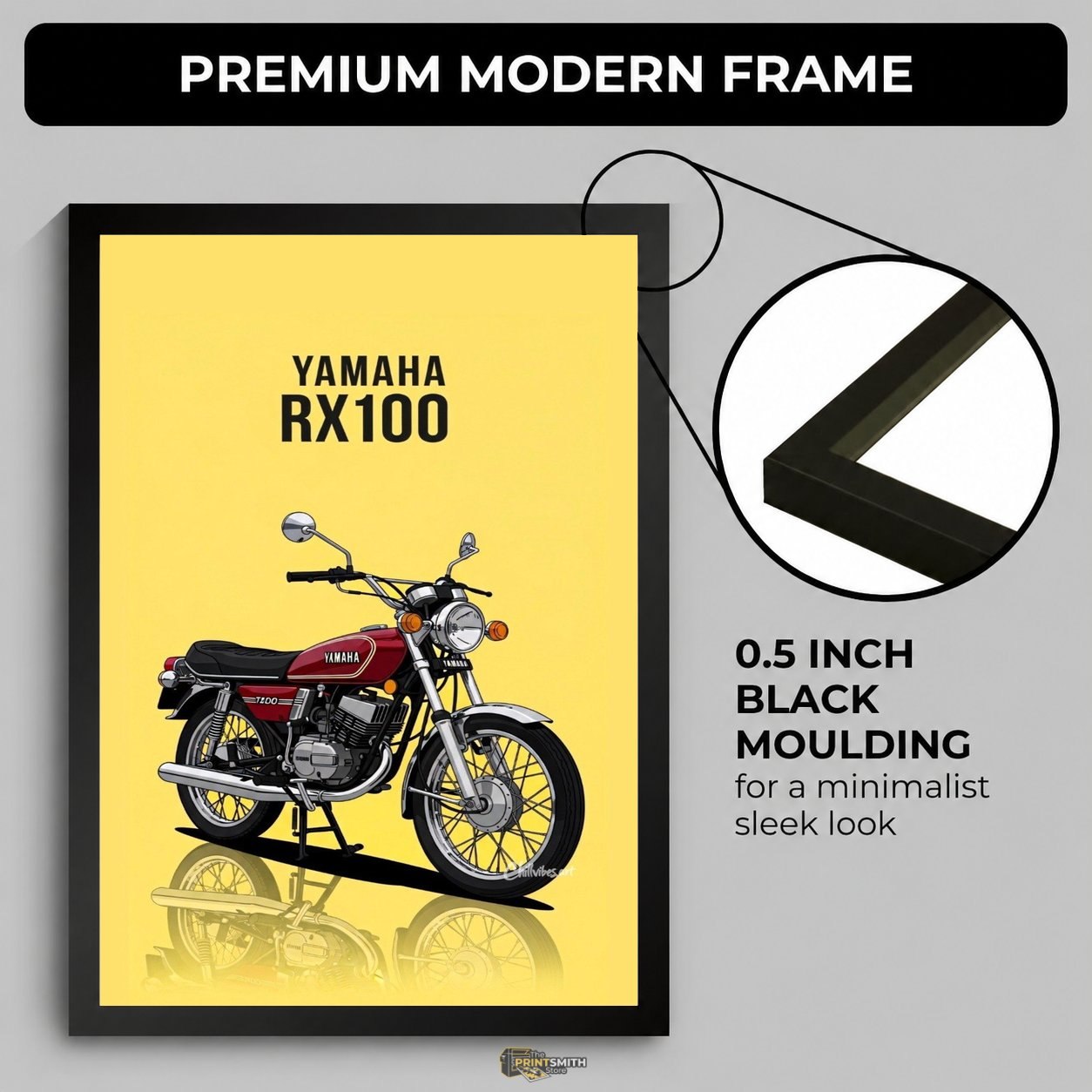 Vintage Yamaha Rx100 Bike Art — Framed Print view 2