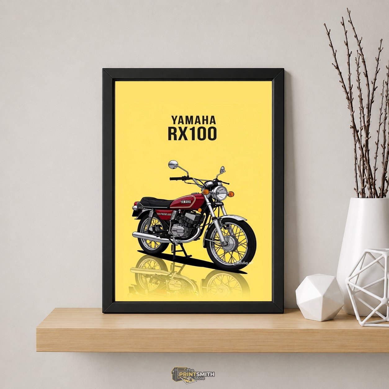 Vintage Yamaha Rx100 Bike Art — Framed Print view 3