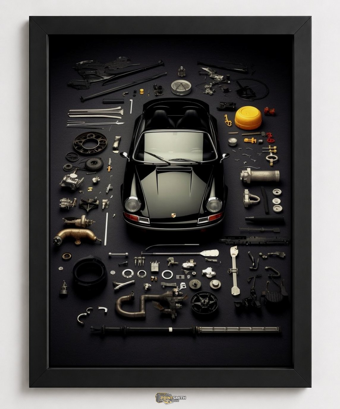Porsche Parts Puzzle Frame — Framed Print