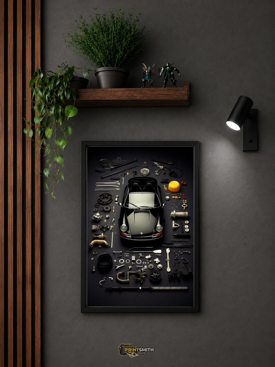 Porsche Parts Puzzle Frame — Framed Print view 3