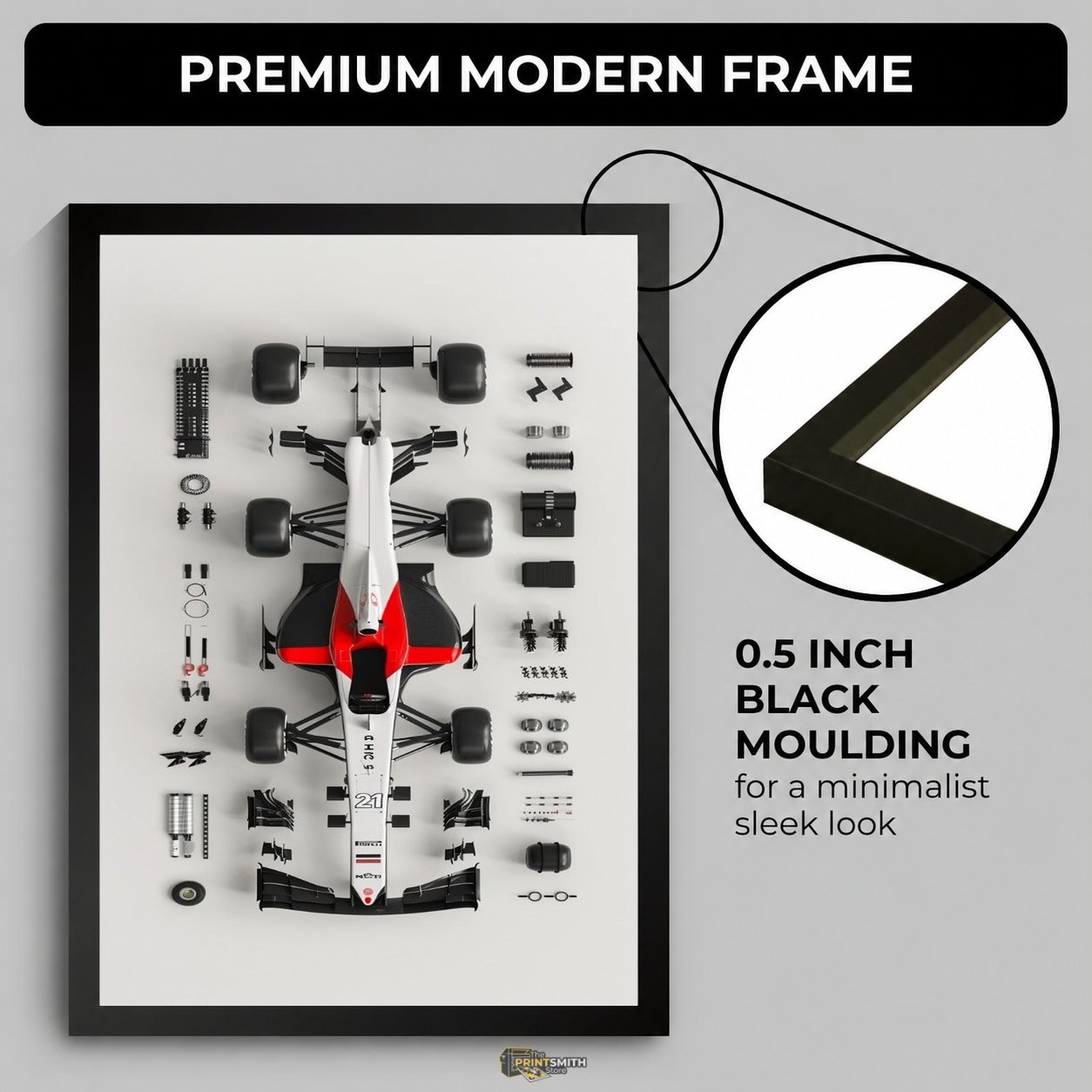 Formula One Car Parts Frame — Framed Print view 1