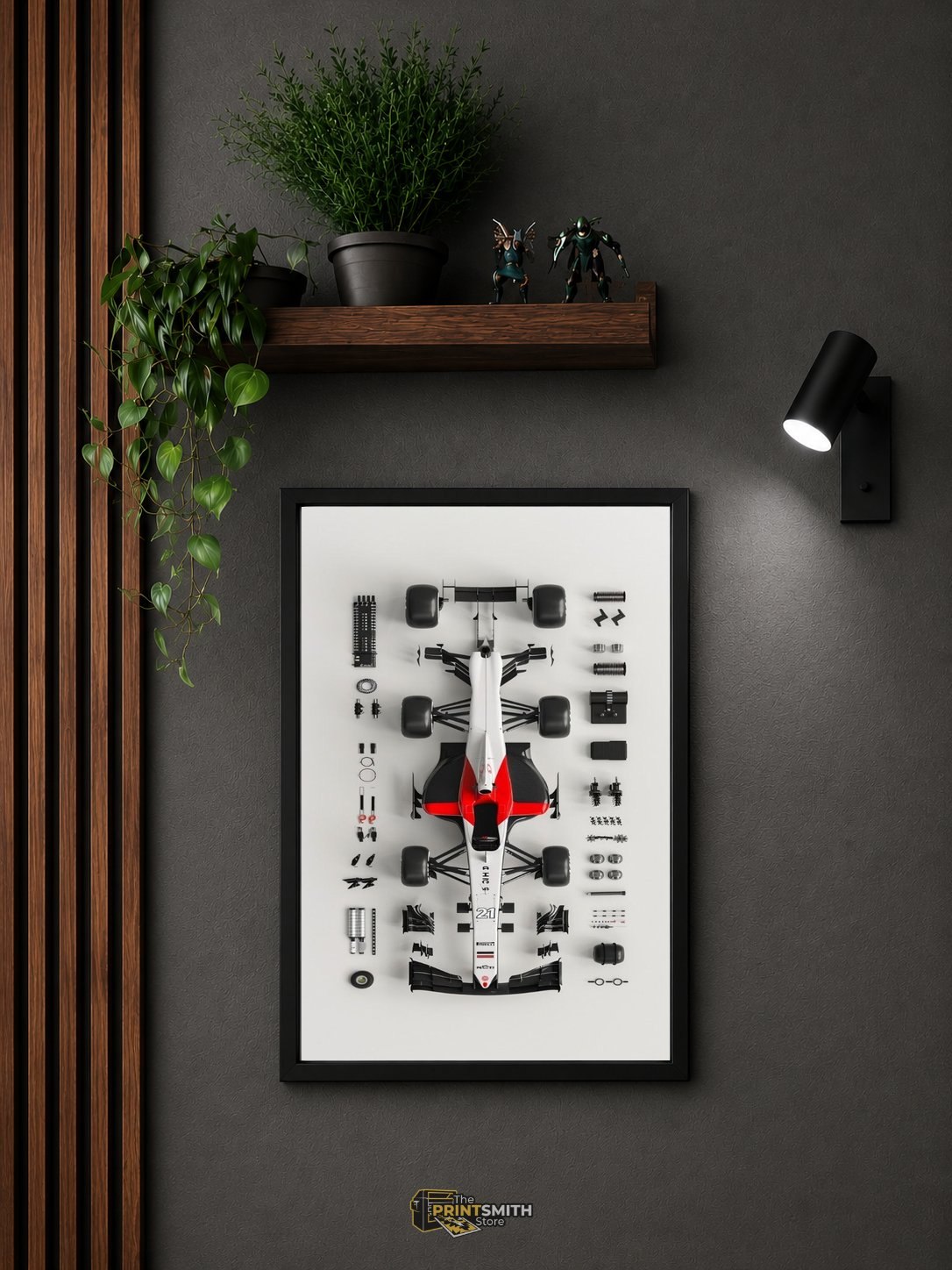 Formula One Car Parts Frame — Framed Print view 2