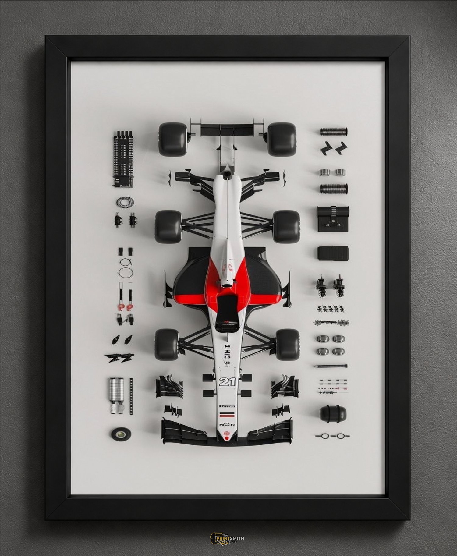 Formula One Car Parts Frame — Framed Print view 4