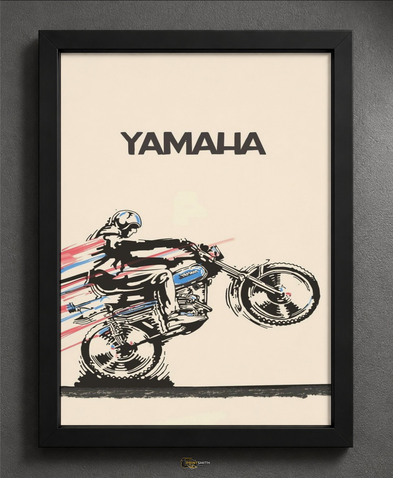 Riding Free Yamaha Bike Frame — Framed Print view 2