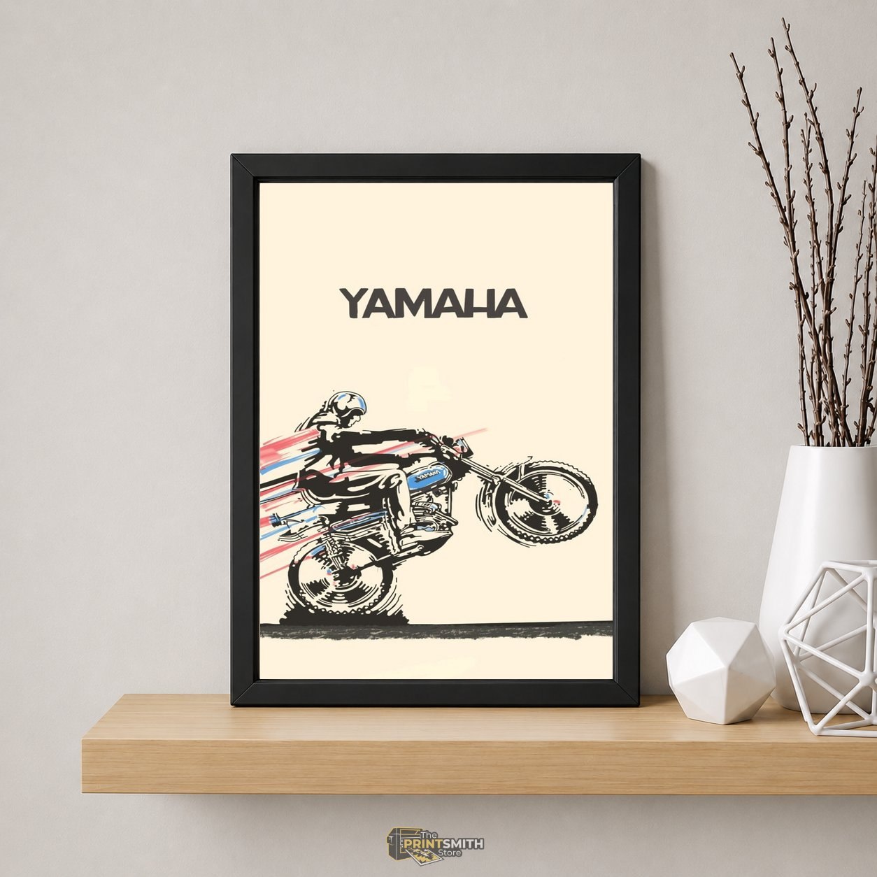 Riding Free Yamaha Bike Frame — Framed Print view 3