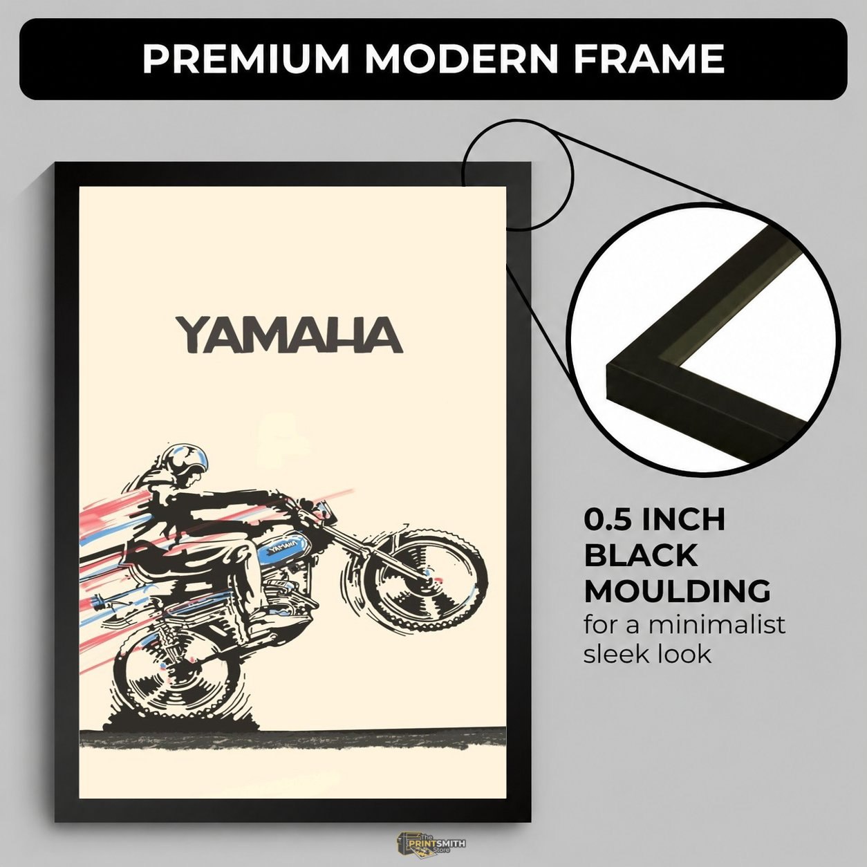 Riding Free Yamaha Bike Frame — Framed Print view 5