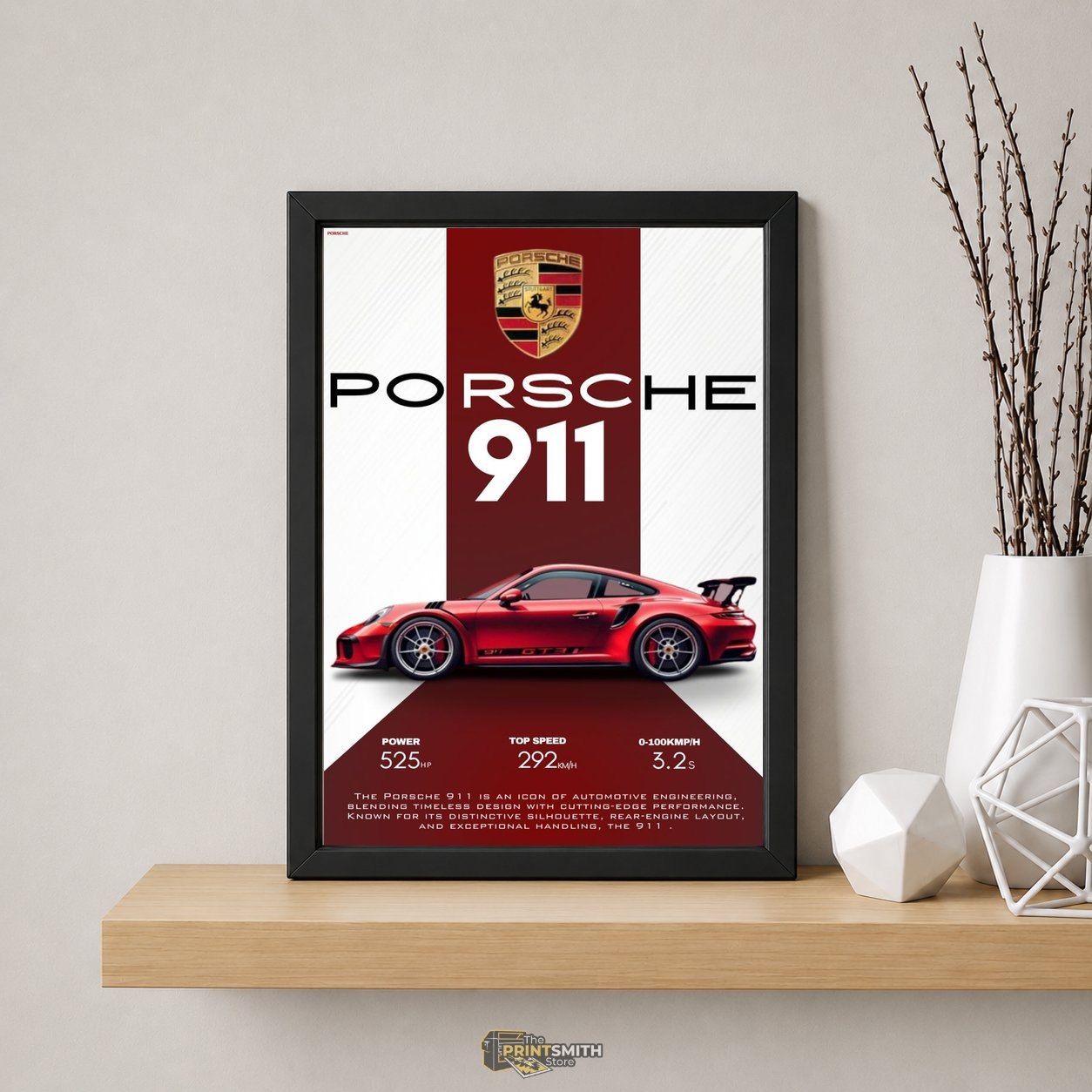 Porsche 911 Sports Car — Framed Print