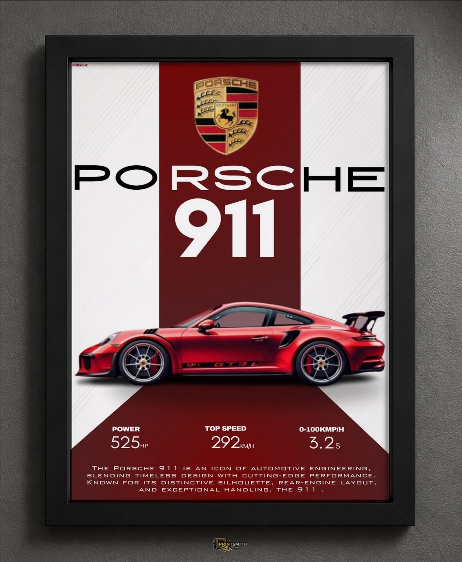 Porsche 911 Sports Car — Framed Print view 4