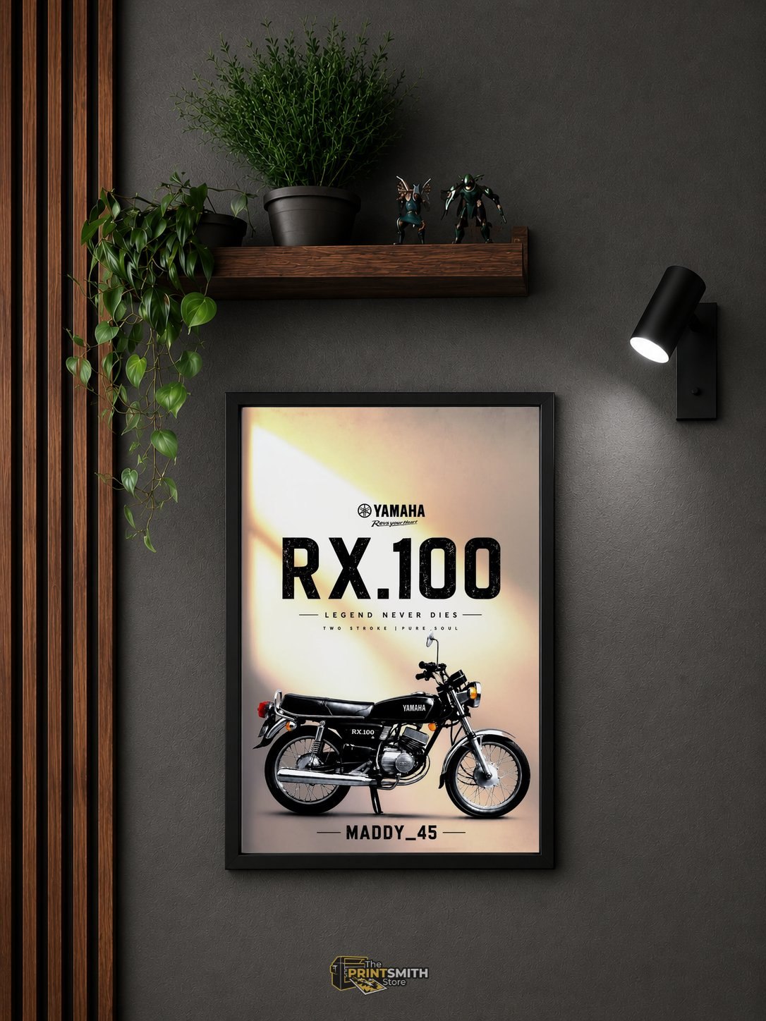 Yamaha RX100 Legend Bike Frame — Framed Print view 4