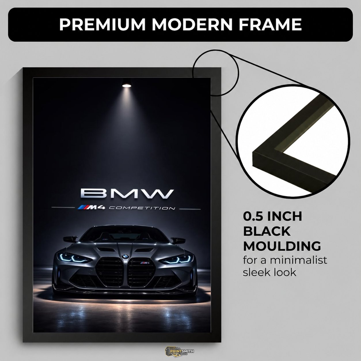 BMW M4 Competition Car Poster — Framed Print view 4