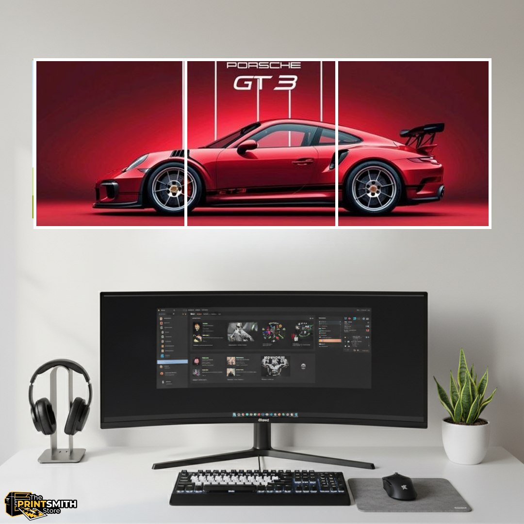 Red Porsche GT3 Racing view 1