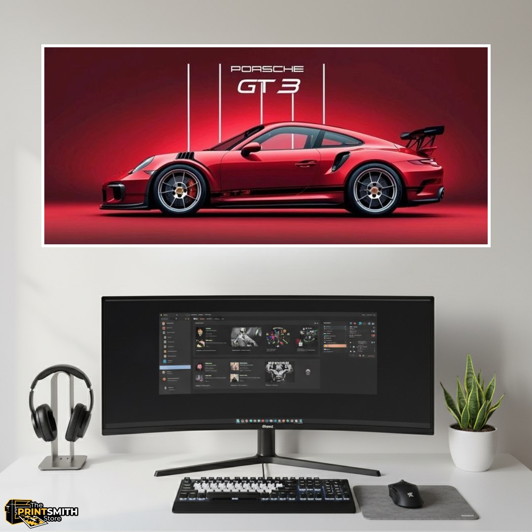 Red Porsche GT3 Racing view 3