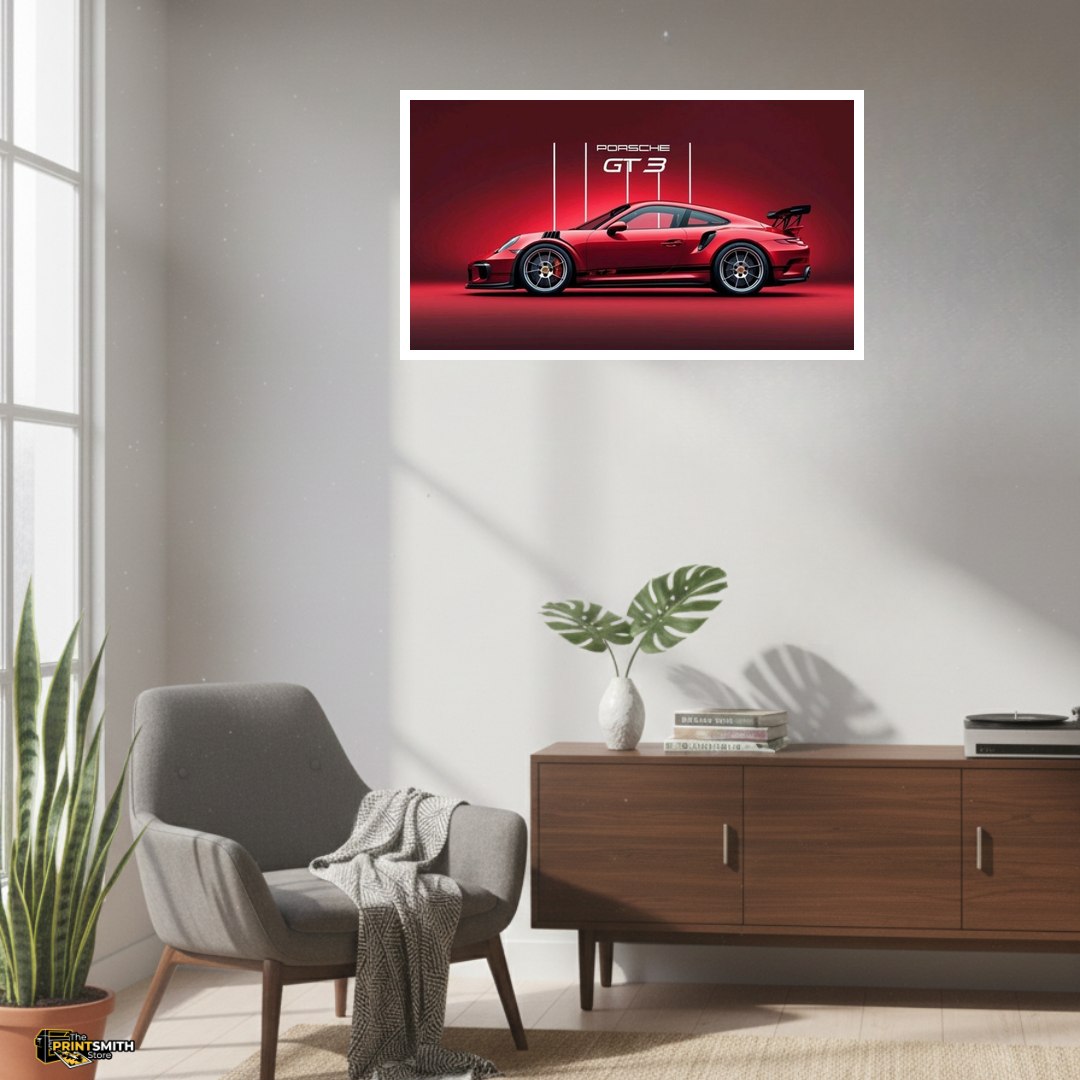 Red Porsche GT3 Racing view 4