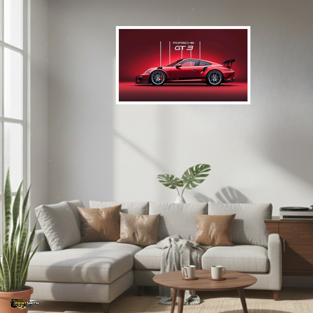 Red Porsche GT3 Racing view 5
