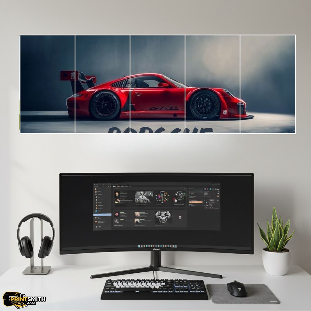Porsche Gt3 Racing Red view 2