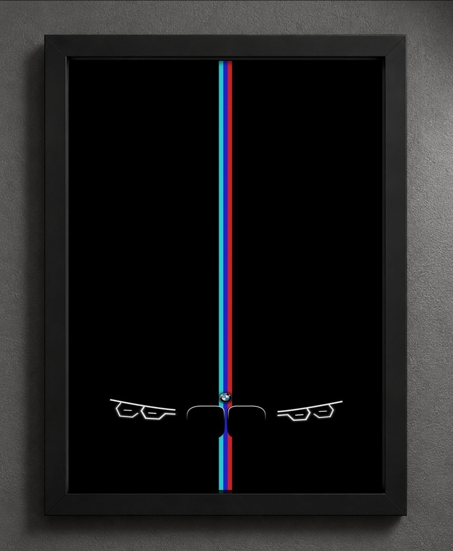 BMW Car Headlights Frame — Framed Print view 3