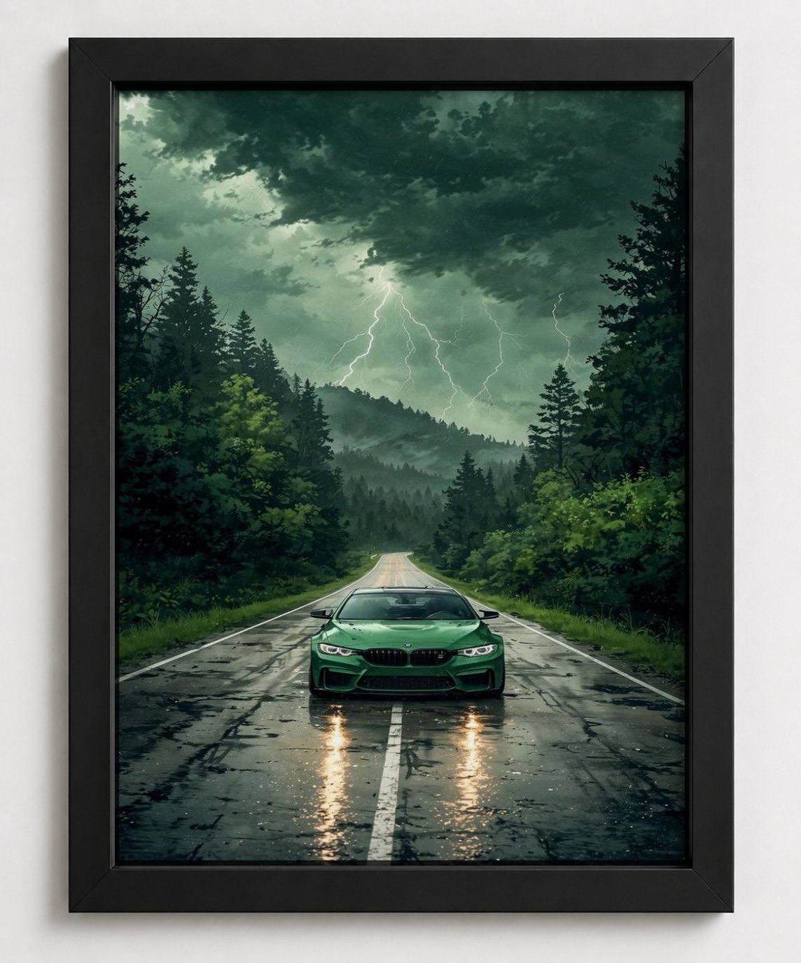 racing through the storm T-Shirt — Framed Print