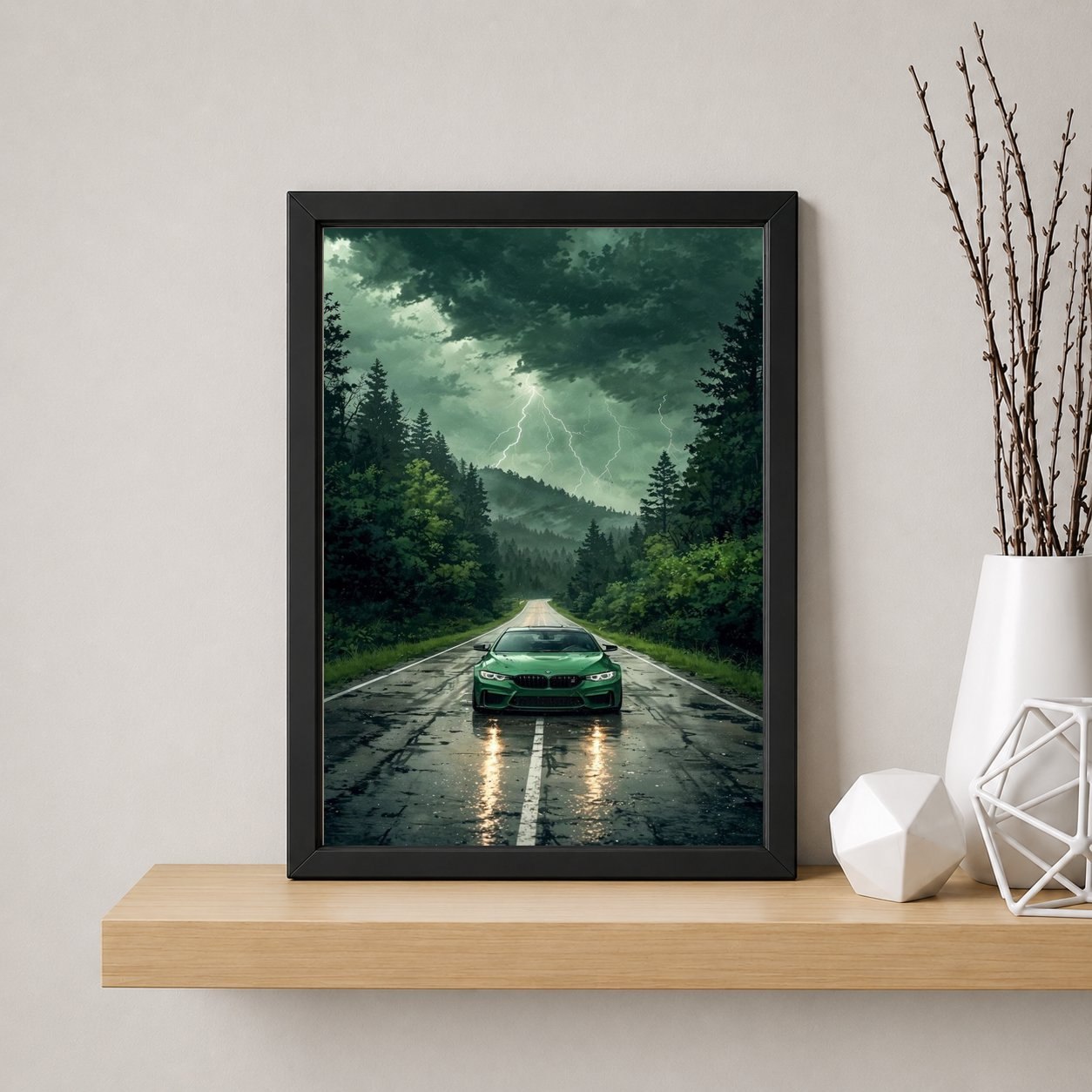 racing through the storm T-Shirt — Framed Print view 2