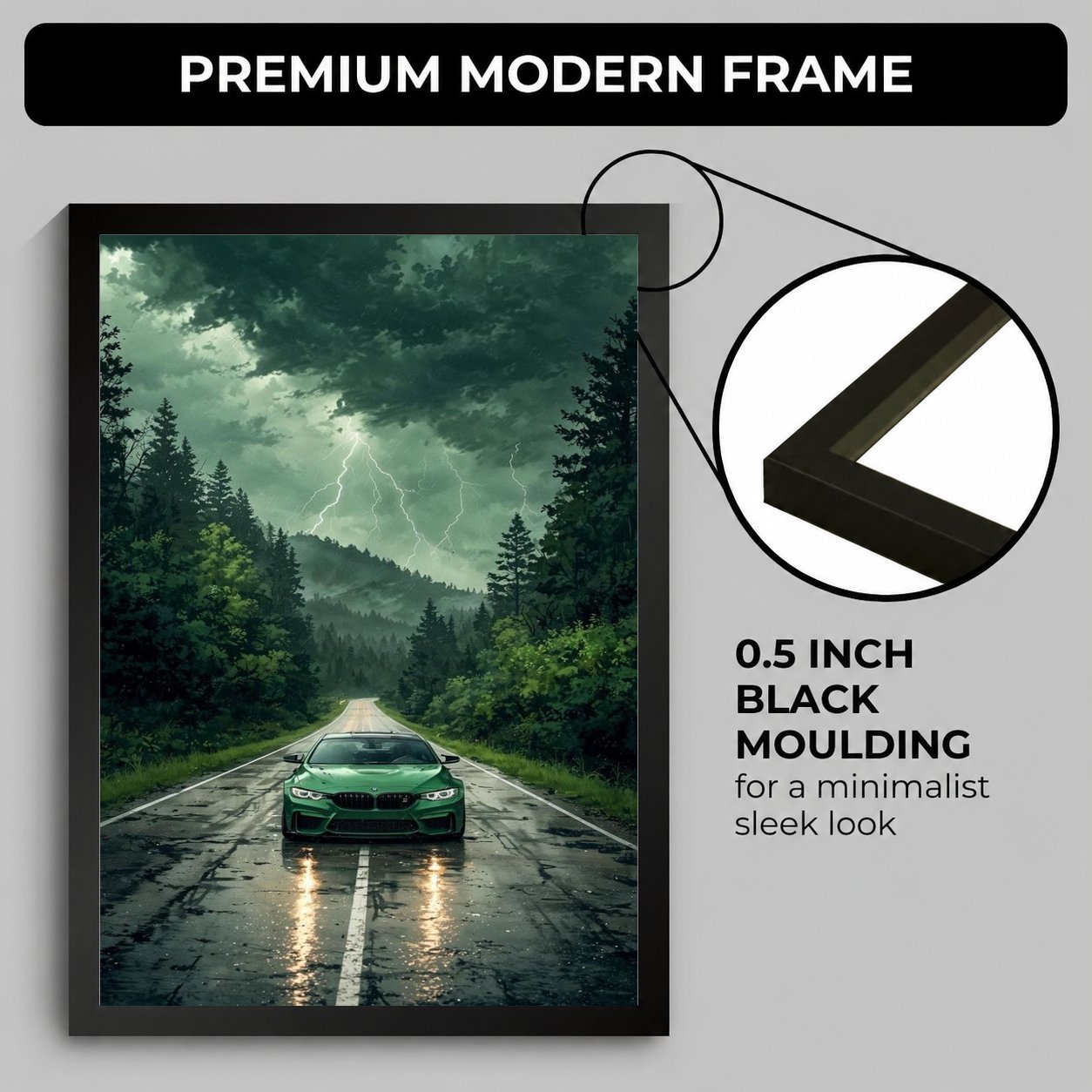 racing through the storm T-Shirt — Framed Print view 3