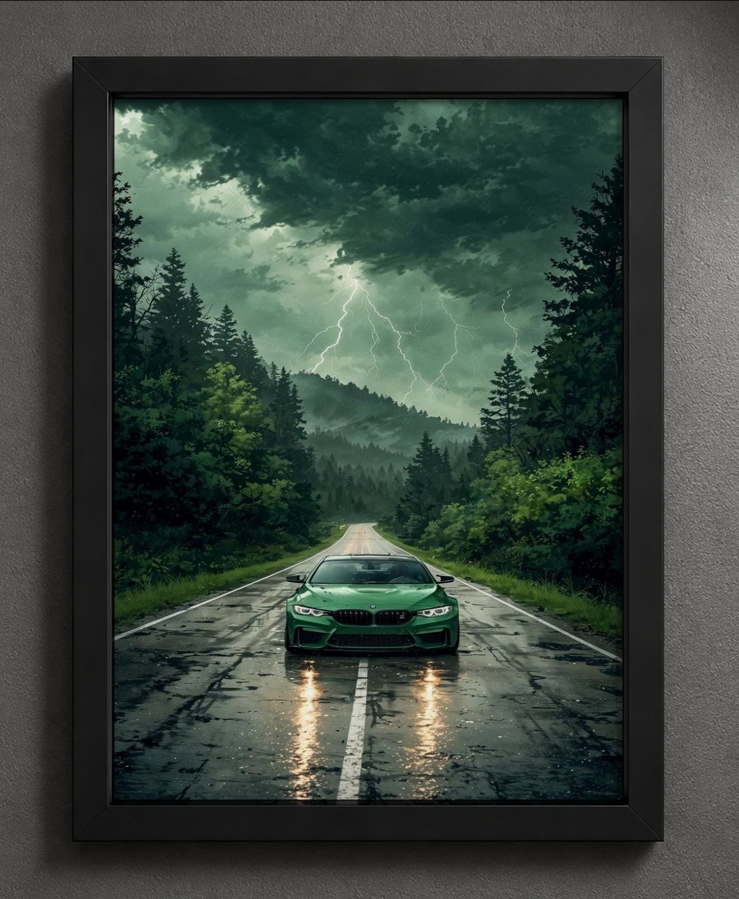 racing through the storm T-Shirt — Framed Print view 4