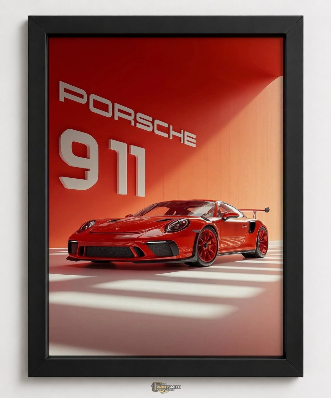 Red Porsche 911 Sports Car Frame — Framed Print view 2
