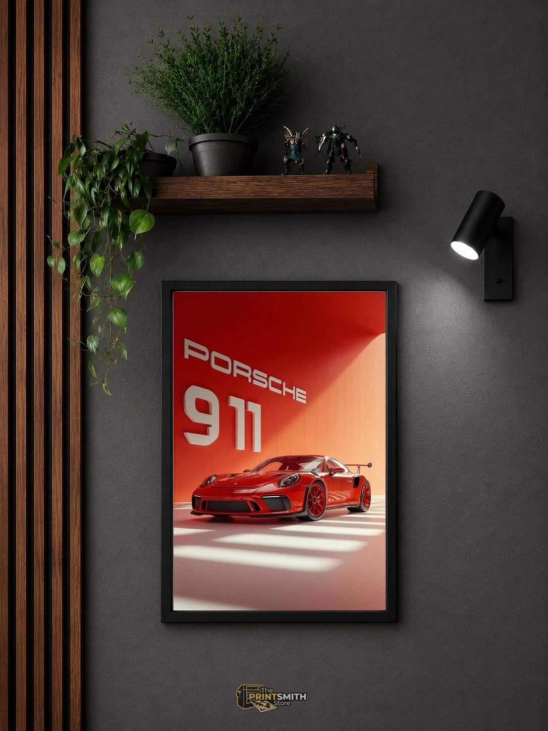 Red Porsche 911 Sports Car Frame — Framed Print view 4