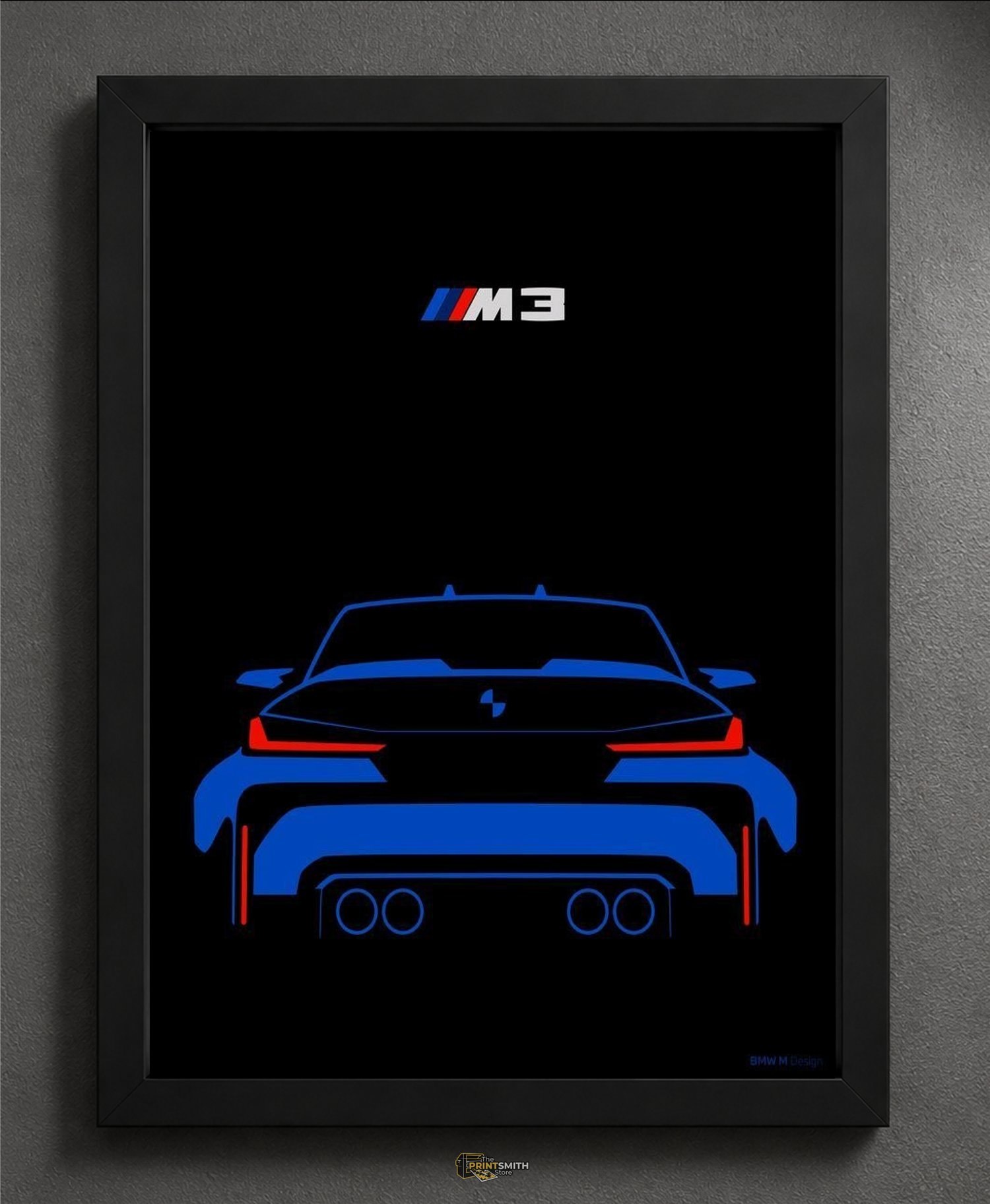 BMW M3 Car Design Poster — Framed Print view 2