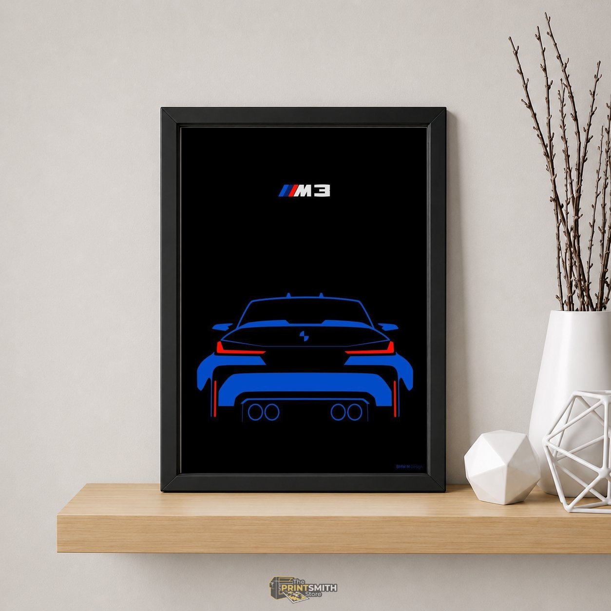 BMW M3 Car Design Poster — Framed Print view 3
