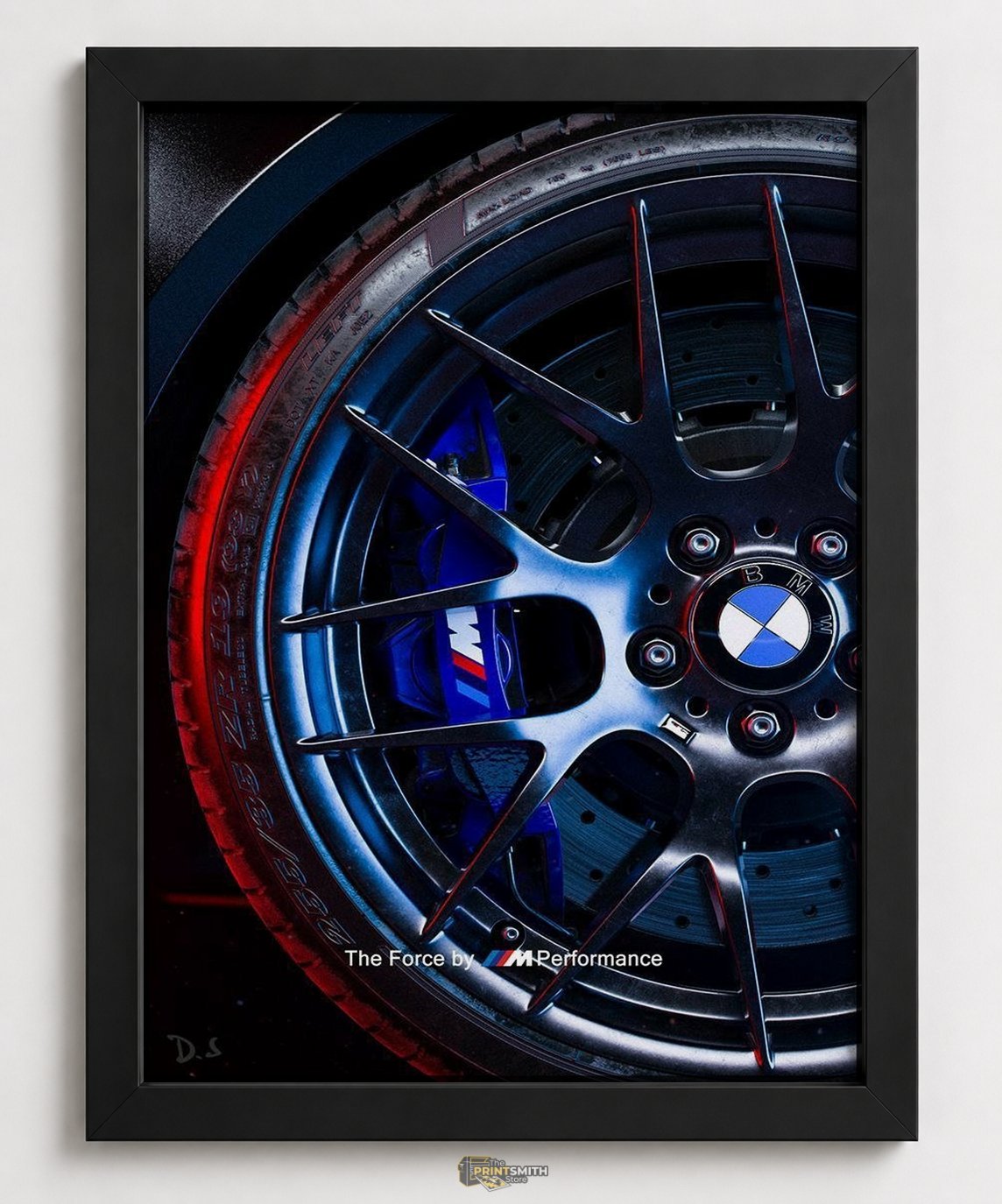 BMW M Performance Wheel Closeup - The Force — Framed Print view 1