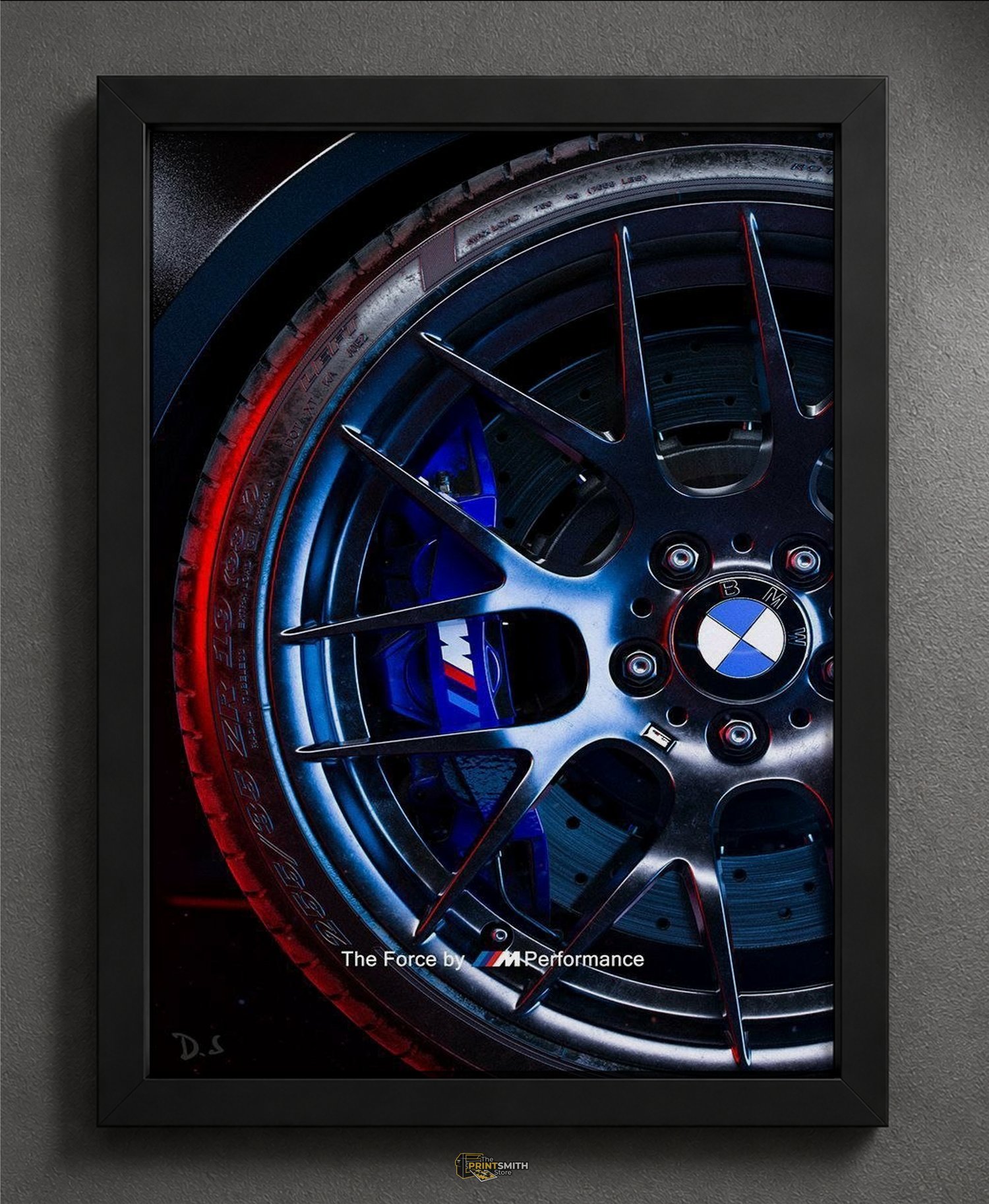 BMW M Performance Wheel Closeup - The Force — Framed Print view 3