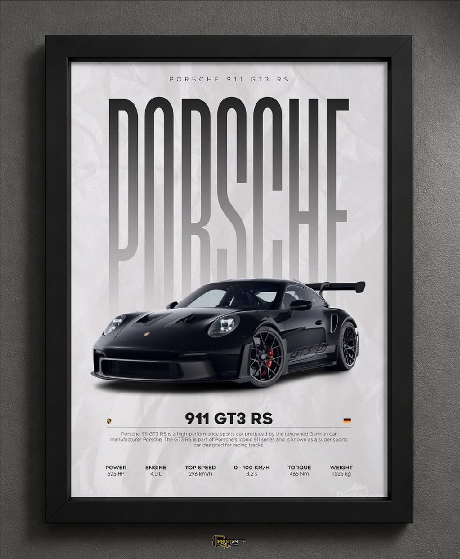 Porsche 911 GT3 RS Poster — Framed Print view 2