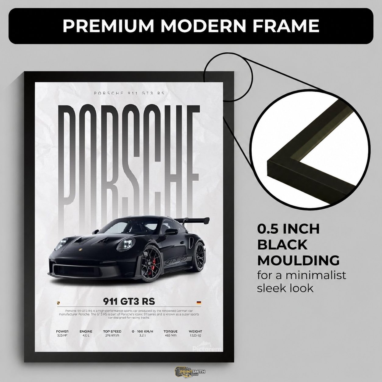 Porsche 911 GT3 RS Poster — Framed Print view 3