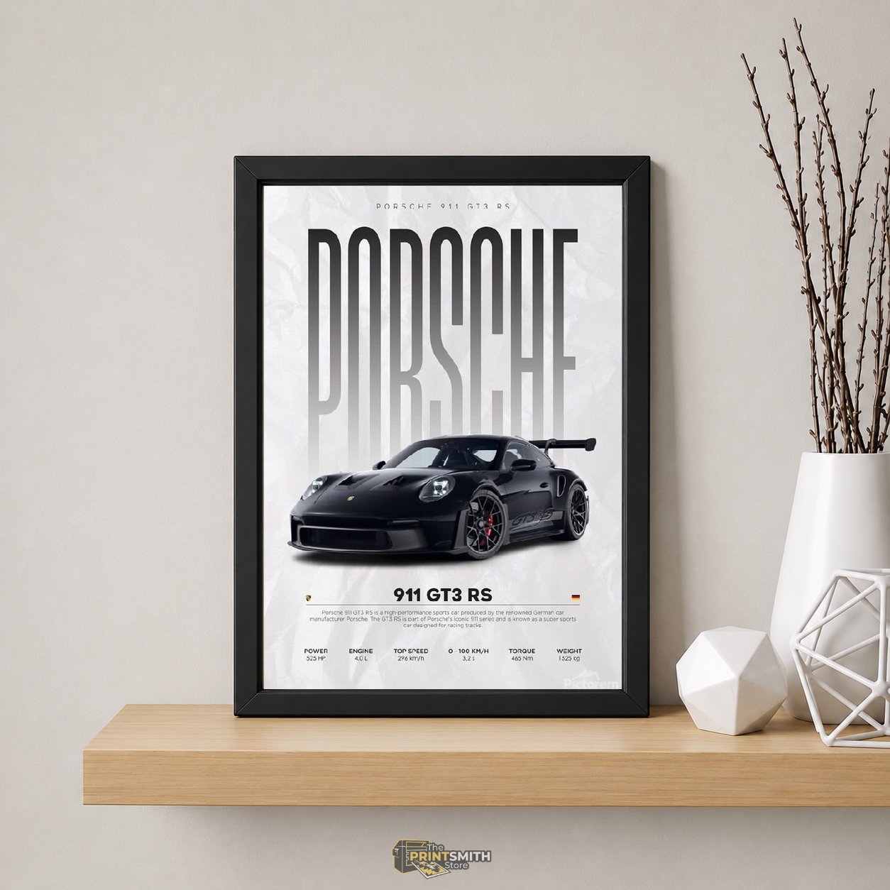 Porsche 911 GT3 RS Poster — Framed Print