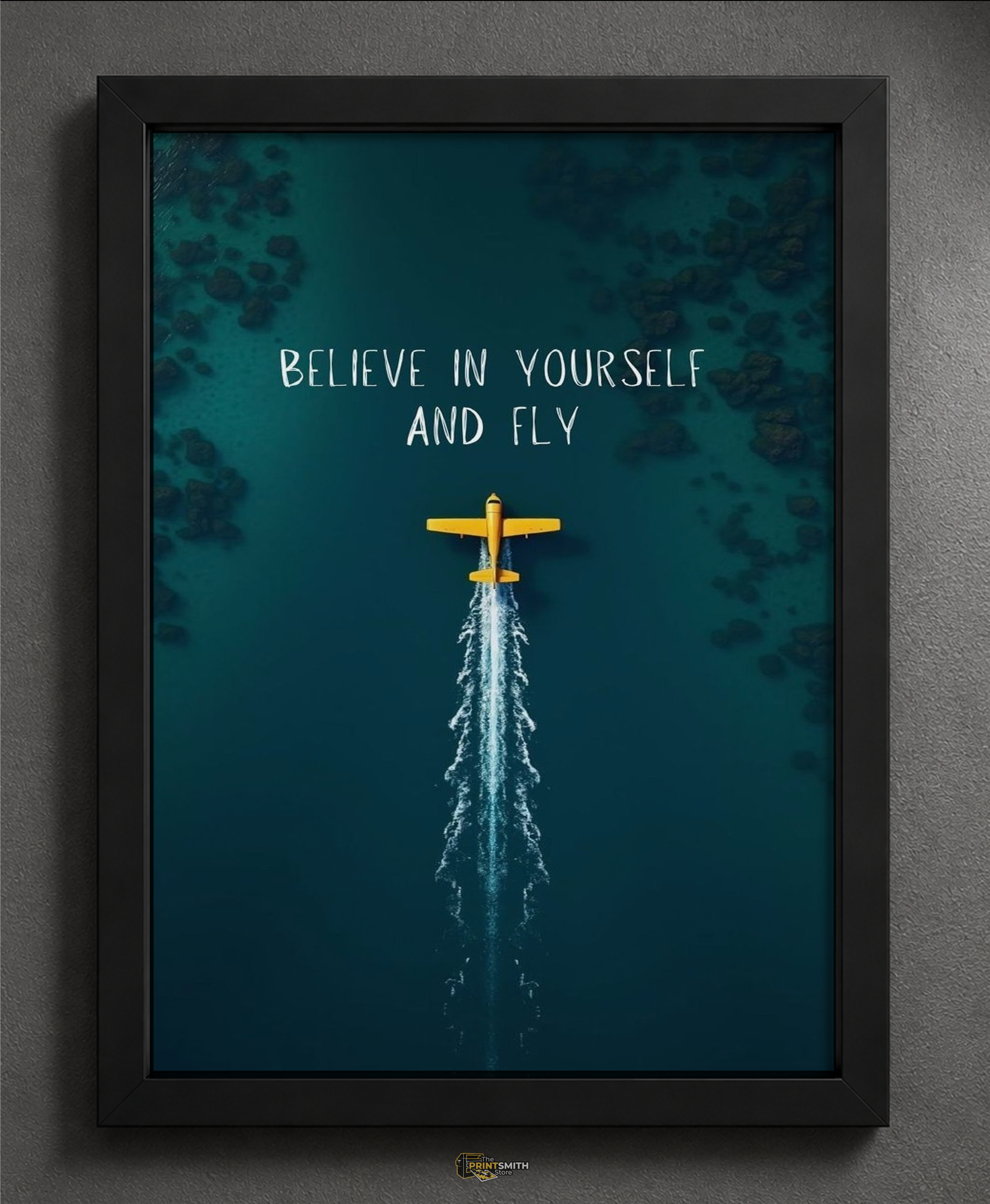 Believe In Yourself And Fly Aerial Frame — Framed Print view 2