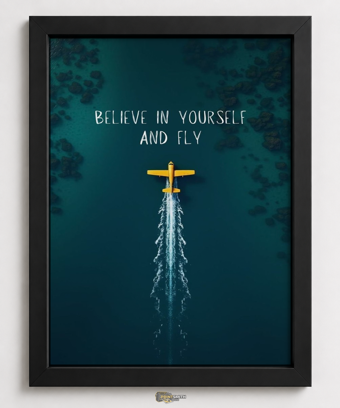 Believe In Yourself And Fly Aerial Frame — Framed Print