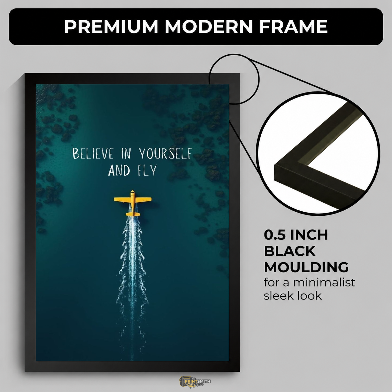 Believe In Yourself And Fly Aerial Frame — Framed Print view 4