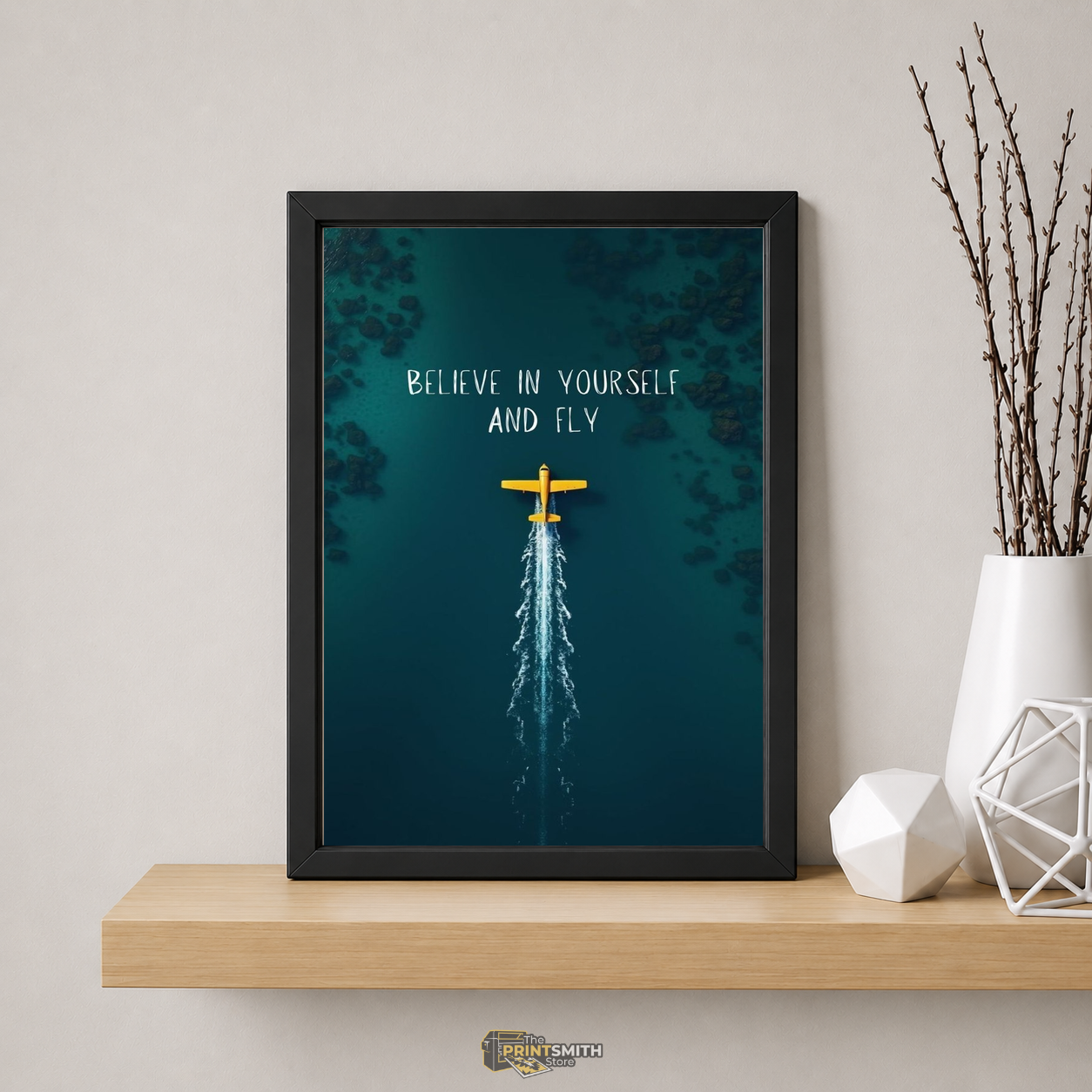 Believe In Yourself And Fly Aerial Frame — Framed Print view 5