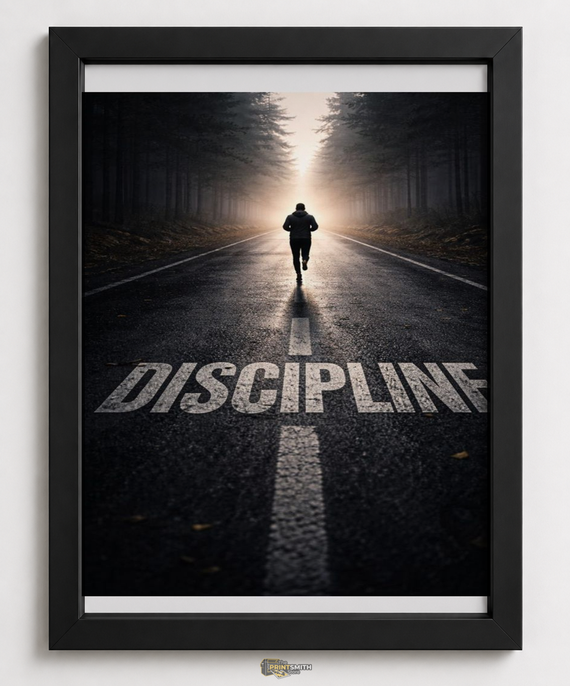 Discipline Road Runner Motivational Frame — Framed Print