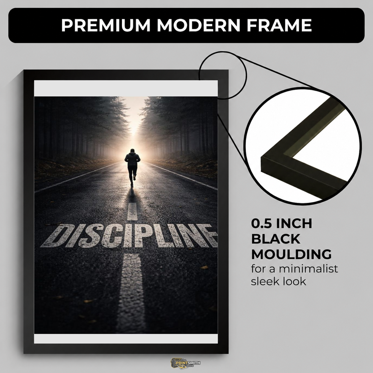 Discipline Road Runner Motivational Frame — Framed Print view 4