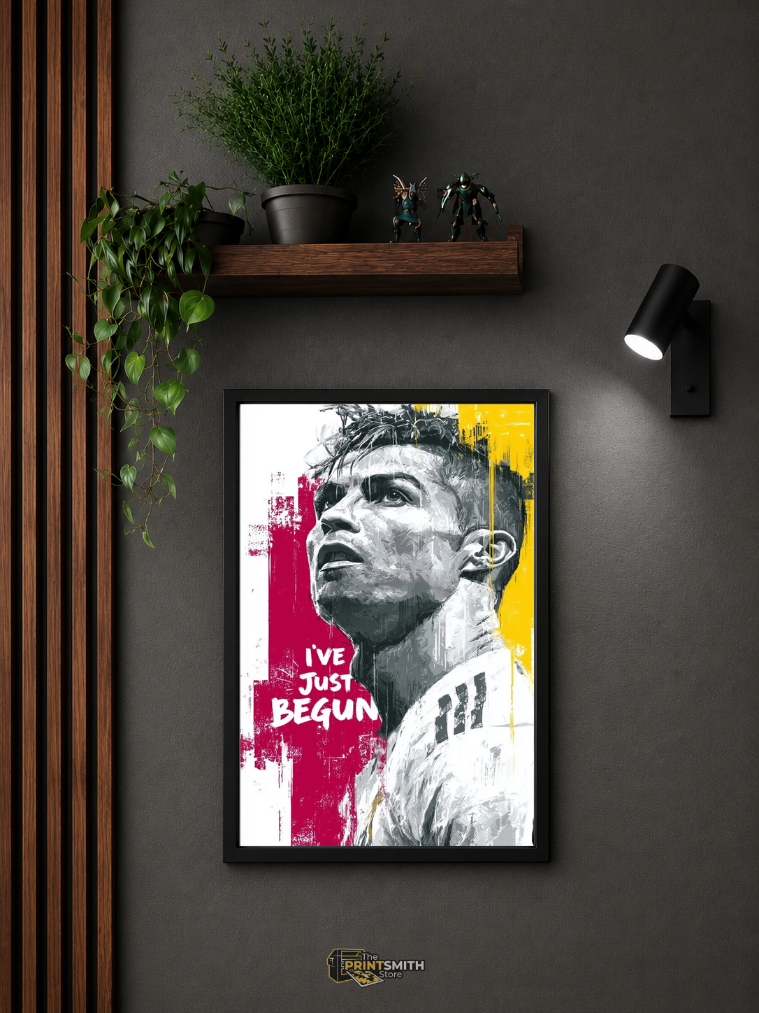 Inspiring Soccer Star T-Shirt — Framed Print view 3