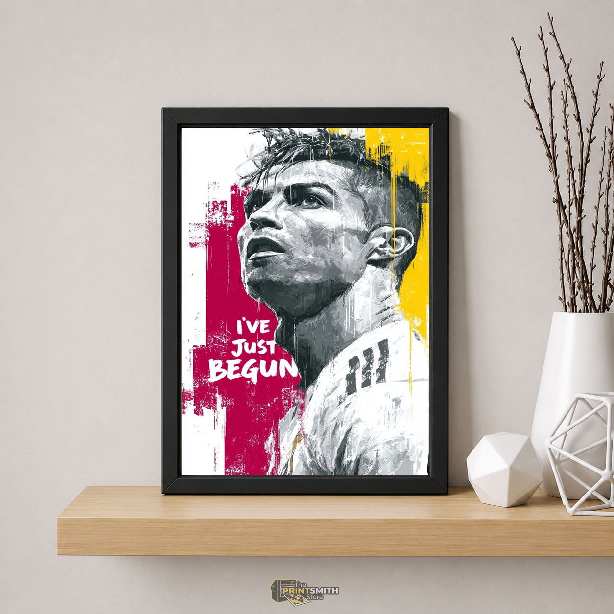 Inspiring Soccer Star T-Shirt — Framed Print view 5